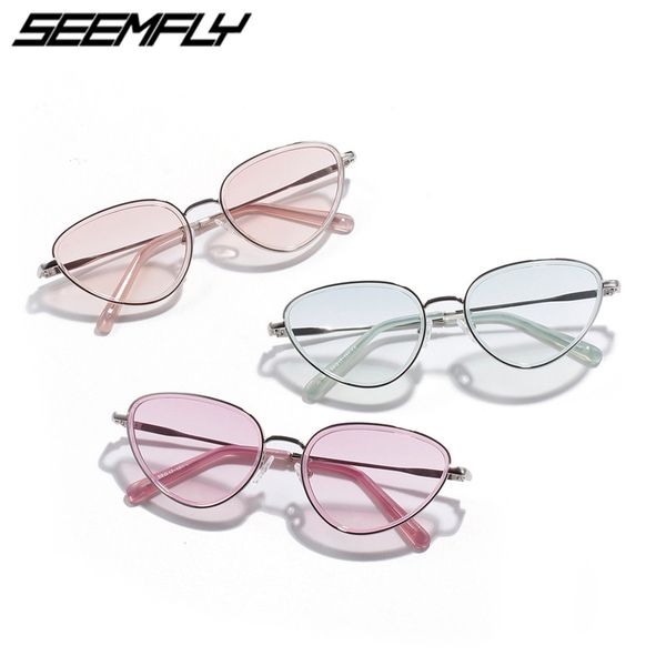 

seemfly women vintage cat eye sunglasses uv400 sun glasses shades street eyewear fashion driving outdoor eyeglasses, White;black