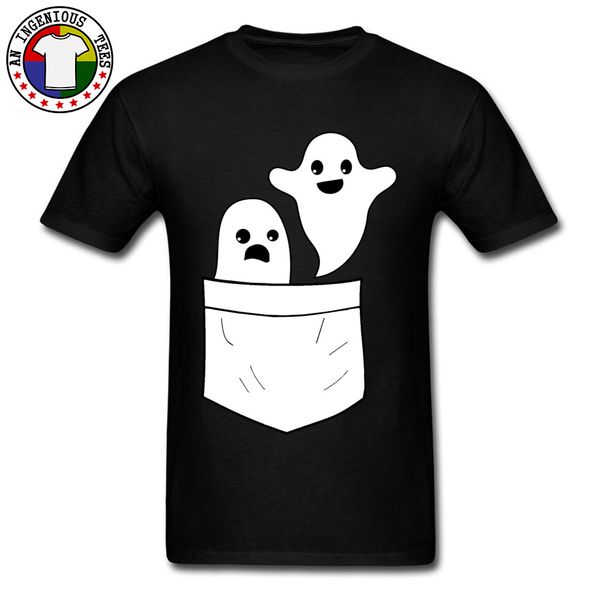 

men 2018 fashion black t-shirts men summer autumn new tees real creeps pocket cute monster elf print tee shirt