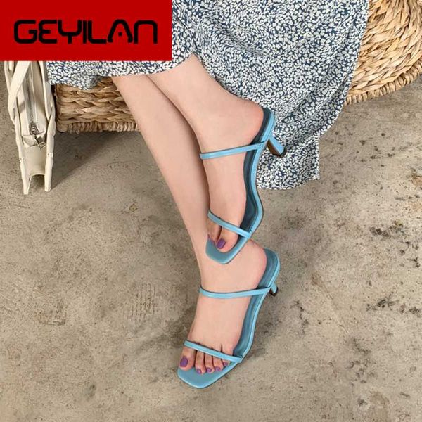 

suojialun 2020 summer beach slipper fashion narrow band sandal open toe thin high heels dress slides shoes flip flops shoes, Black