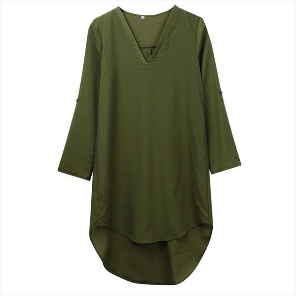 

woman spring autumn sunscreen blouse long sleeve shirt and loose fit chiffon mini dress shirt for ladies, White