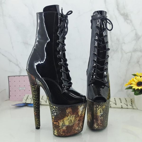 

leecabe black pu color 20cm/8inch platform disco party high heels pole dance boot