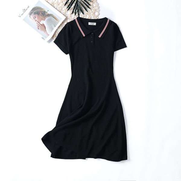 

ins the same style with wanwan summer waist hugging slim-looking elegant dress 2019 new style popular short-height student polo skirt sale, White