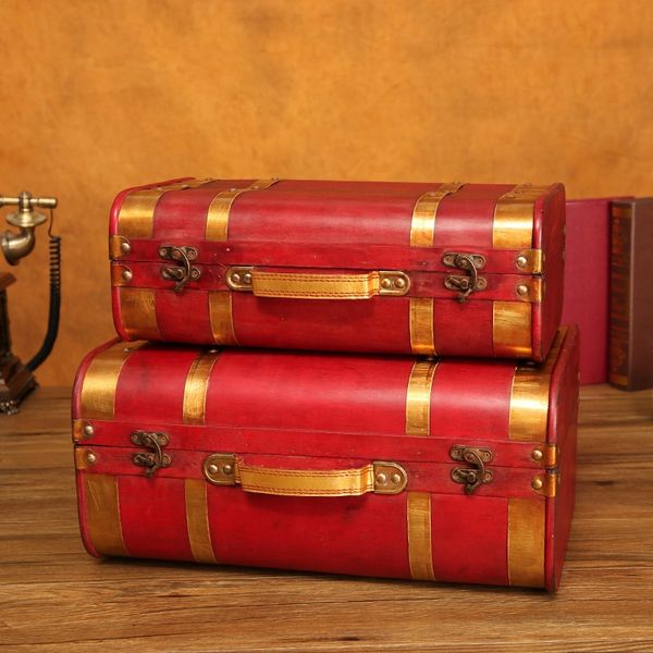 

vintage metal wood storage box jewelry box for gift craft for organizer desk decorations packaging, Pink;blue