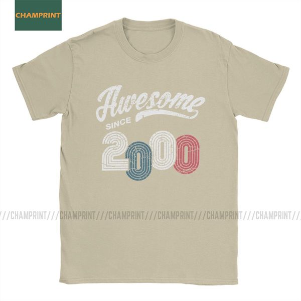 

men's t-shirts awesome july 2000 vintage pure cotton 20 years old tees short sleeve gifts for 20th birthday t shirt plus size