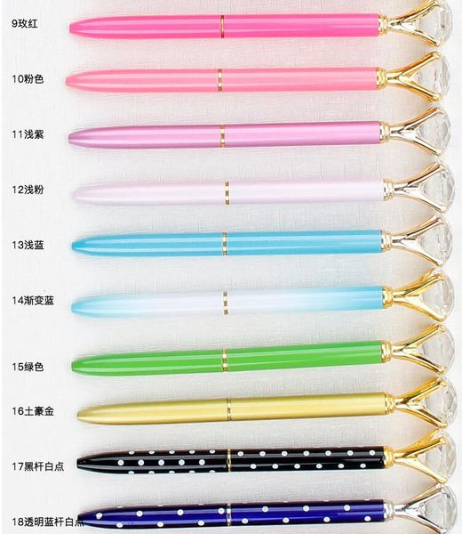 

шариковая с стеклянные цветы кристалл pen офис большой 19 gem творческий моды большая ручка шарика kawaii supplies алмазные школа rvtbc home, Blue;orange