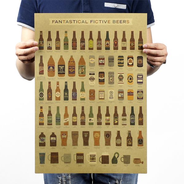 

paintings coffee beer wine collection poster cafe bars kitchen decor adornment vintage retro wall art kraft stickers