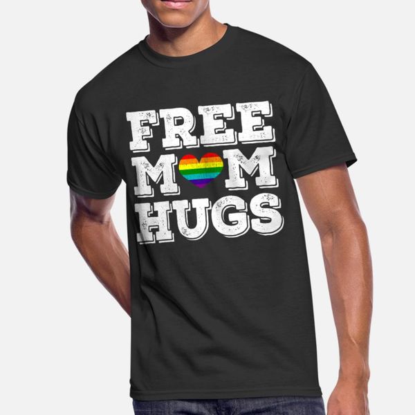 

mom hugs is to support the gay lesbian t shirt men knitted cotton plus size 3xl pictures graphic new fashion summer leisure shirt