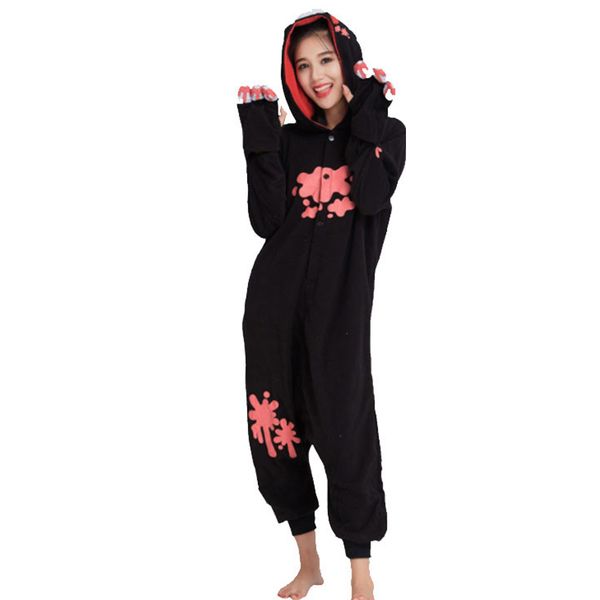 

flannel pajamas animal mascot one-piece pajamas cartoon men's and women's winter coral thickened, Red;yellow