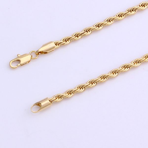 

fansheng 4mm rope chain necklace wholesale copper jewelry, Silver