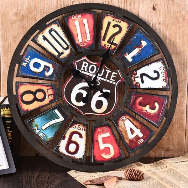 

old decorative wall clock on route 66 coffee house wall decoration clock
