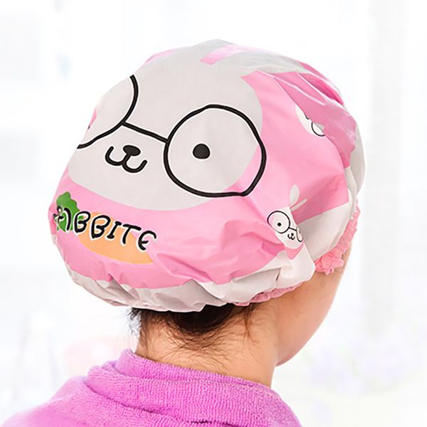 

creativity waterproof shower cap thicken elastic bath hat bathing cap for women spa bathing accessory hair salon bathroom product