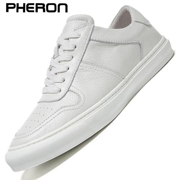 

men casual shoes fashion black white sneakers men 100% cow leather breathable soft walking footwear zapatos hombre