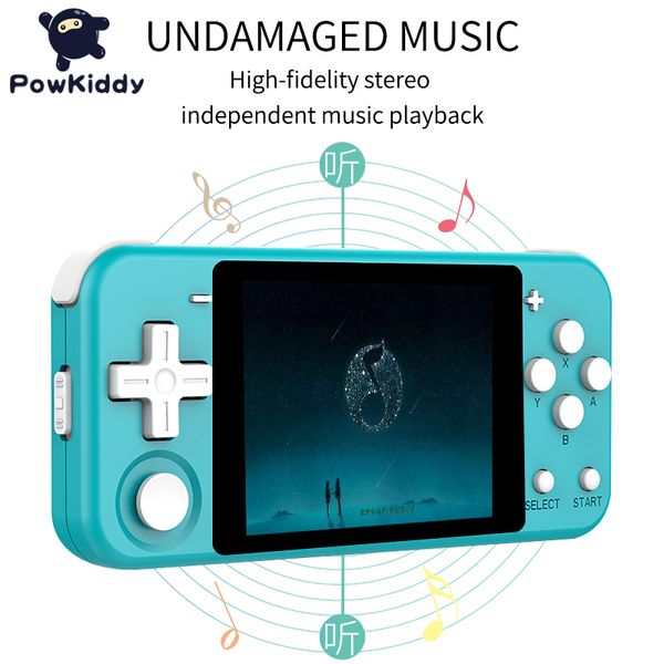 

powkiddy q90 retro game console open dual system 3 inch ips screen video game portatil handheld support ps1 players toys