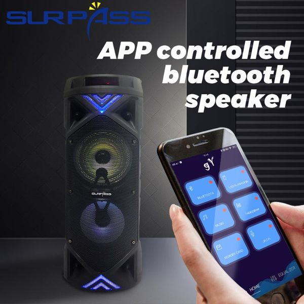 

wireless bluetooth trolley speaker portable big power stereo subwoofer heavy bass speakers sound box support mic fm radio tf usb