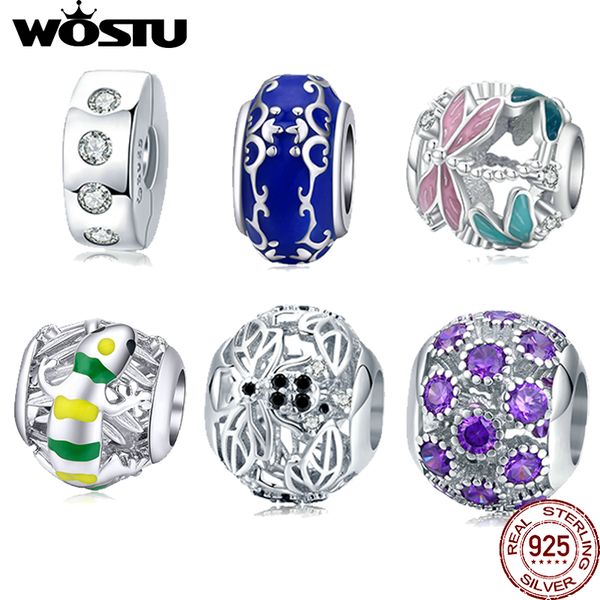 

wostu 2020 925 silver 6 стиль металл стоп бусы из бисера креатив для braceletbangle женщин подарка ювелирных изделий способа для ювелирных и
