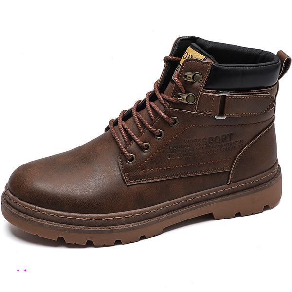 

natural cow leather shoes men snow boots 2020 handmade retro men warm boots thick-soled fashion casual winter *802, Black