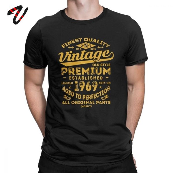 

vintage 1969 birthday gift idea 50 years old 50th birthday gift t-shirt for male o-neck t shirt funny shirts