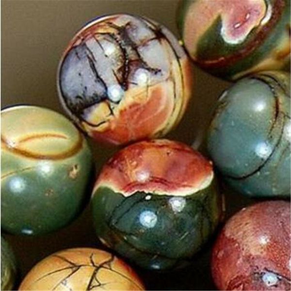 

naturel 8mm multicolore picasso jaspe pierre gemme boule ronde brin de perles en vrac 15"