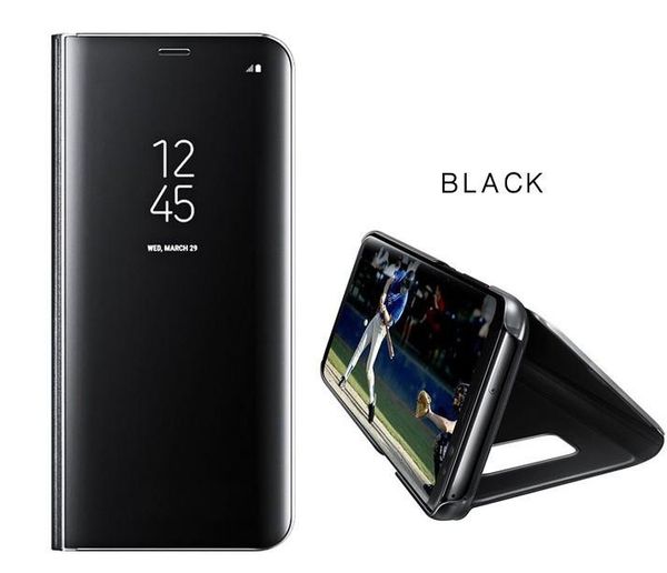 

flip stand clear view smart mirror phone case for samsung galaxy s9 plus s8 s7 s6 edge luxury cover llfa
