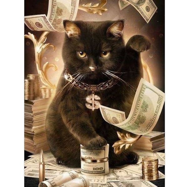 

sale full square drill 5d diamond painting cat money cross stitch mosaic rhinestone picture diy diamond embroidery home decor