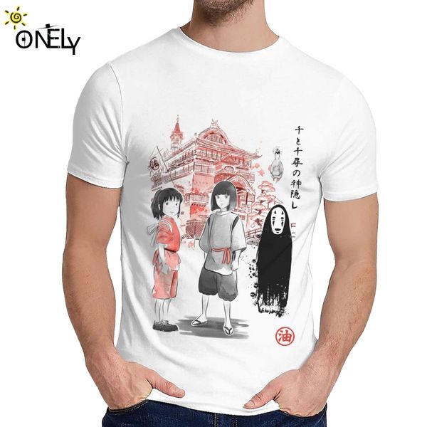 

studio ghibli miyazaki hayao anime t-shirt spirited away soft leisure man's o-neck retro short sleeve