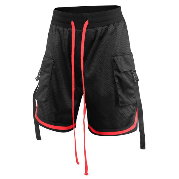 

men's fitness sports shorts summer men's outdoor running exercise shorts quick-dry sports mesh, White;black