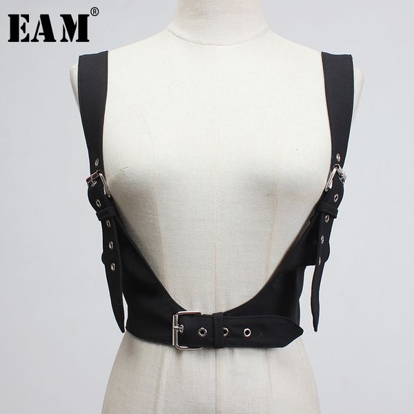 

belts [eam] pu leather buckle cross bandage strap black wide belt personality women fashion tide all-match spring 2021 1u283, Black;brown