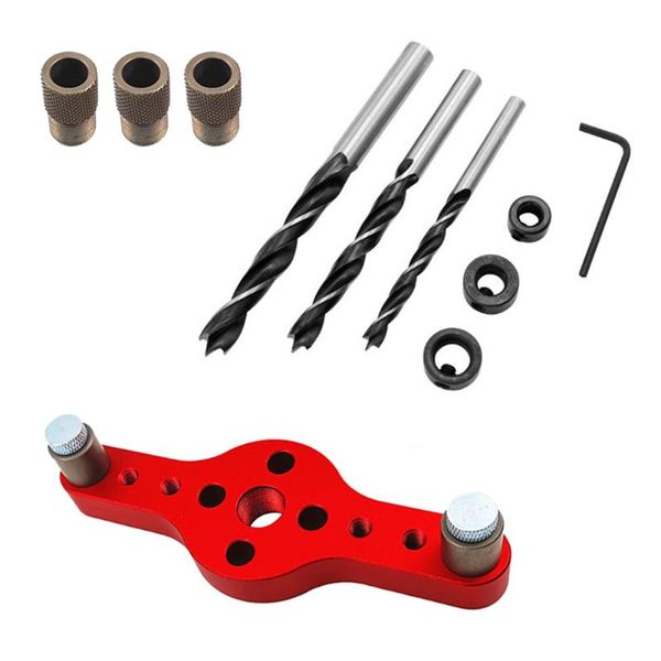 

vertical pocket hole jig 6/8/10mm woodworking drilling locator wood dowelling self centering drill guide kit hole puncher new