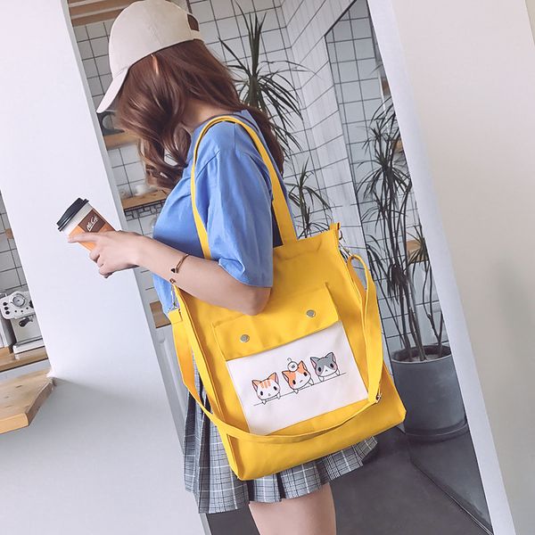 

canvas bag female literary fan one shoulder diagonal trend fashion girl bag fashion student handbag