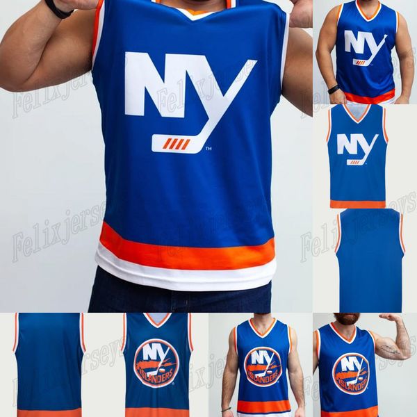 

new york islanders sleeveless t-shirt 13 mathew barzal anders lee jean-gabriel pageau casey cizikas leo komarov josh bailey hockey jersey, Black;red