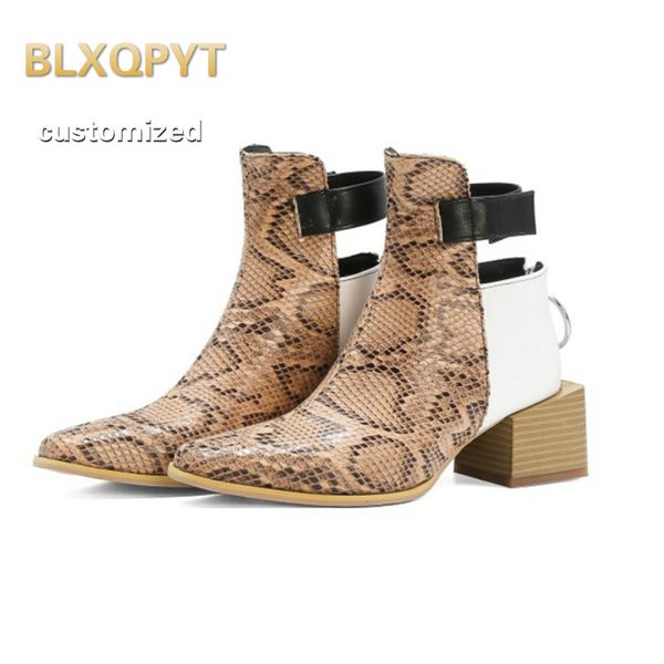 

boots customized women fashion botas mujer short zapatos de booties ankle zipper elegant high heels 5.5cm party shoes f-8, Black