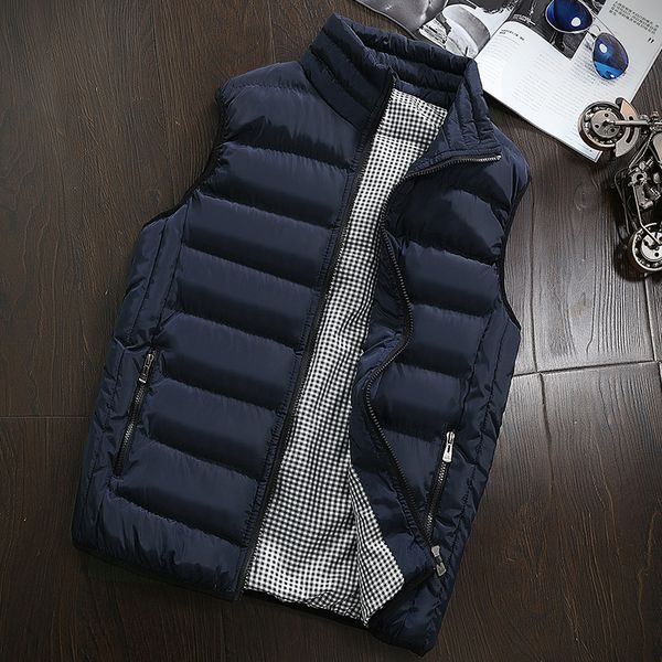 

men's winter jacket mens jacket sleeveless vest men winter male cotton-padded vest coats men thick warm waistcoats clothing, Black;white