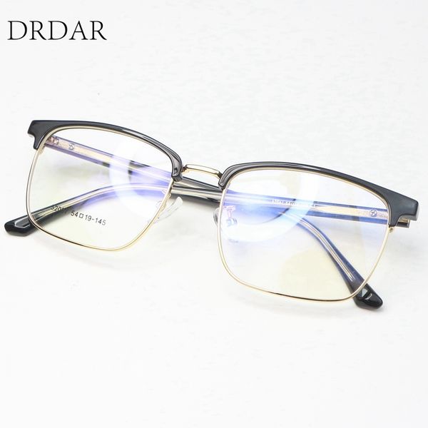 

eyeglasses frames round face women's men tr+ metal large square eyebrows frame fashion business style optical frame, Black