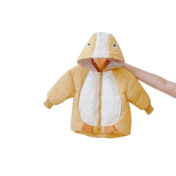 

children casual winter coat girls boys thicken warm outerwear cartoon penguin kids hooded white duck down jacket clothes, Blue;gray