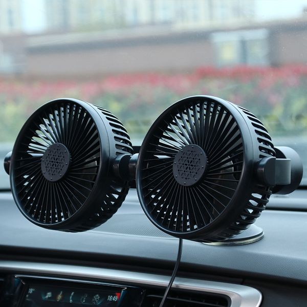 

vehicle fan car double-head 12v24v van van fan large wind power car home dual purpose electric