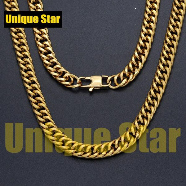 

unique star 100% stainless steel hip hop chain for men wholesale 10mm gold plated miami cuban necklace rock chains dropshipping, Silver