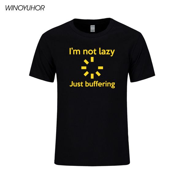 

я не ленивый просто буферизация смешной printed mens t shirt компьютер loading tee tops летом с коротким рукавом хлопка футболки