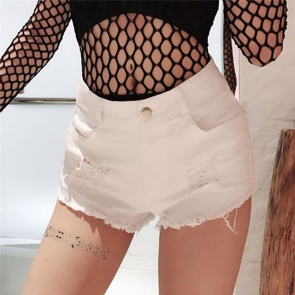 

jeans summer style women ripped hole denim pants female high waist mini short jeans lady bottoms plus size 4em, Blue