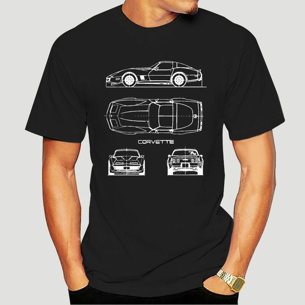 

corvette c3 blueprint men t-shirt-0003d