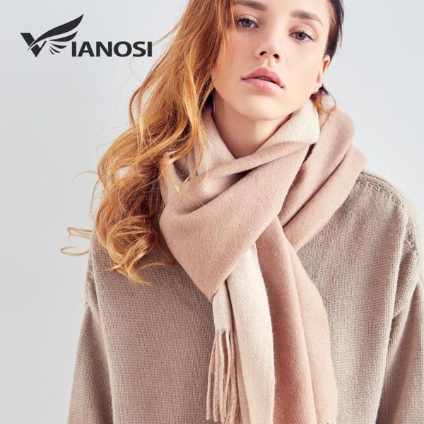 

vianosi] 100% wool scarf women winter scarves brand foulard femme solid tassel bufandas invierno mujer 2020, Blue;gray