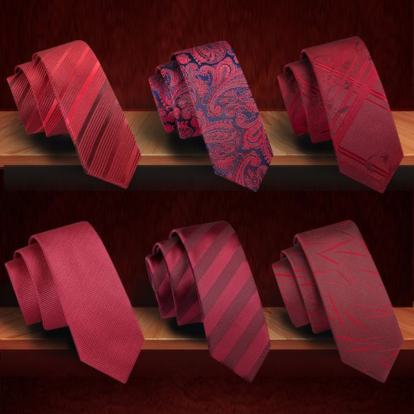 

2020 new designers brands fashion business casual 5cm slim ties for men necktie wedding work with gift box red, Black;gray