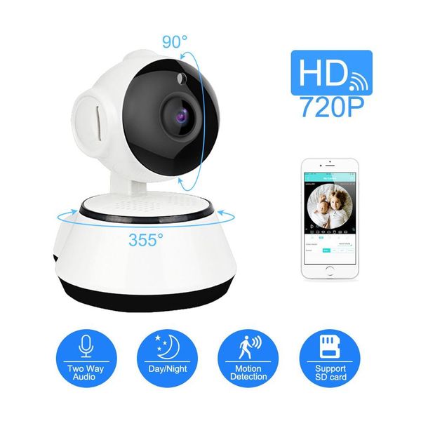 

cgjxswifi mini ip camera 720p hd wireless security surveillance camera audio record baby monitor cctv camera support sd card icsee t190705