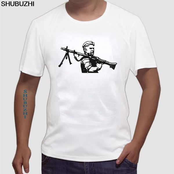 

o-neck fashion casual print t shirt german soldier military mg 34 combat euro size