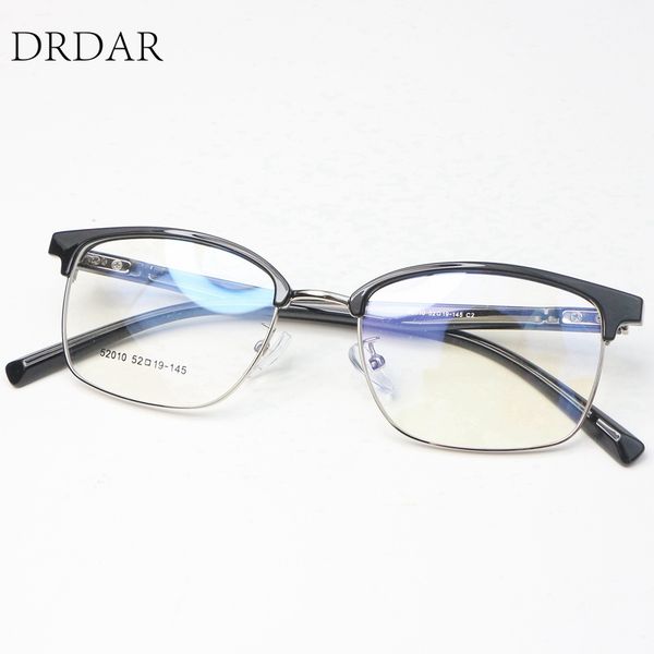 

2020 new tr+metalsquare eyeglasses frames women's men eyebrow frame fashion optical frame can install myopic lenses, Black