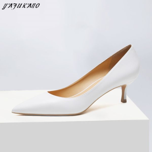 

white nude thin heels women pumps brand design sheepskin pointed ladies single shoes party wedding high heels office shoes, Black