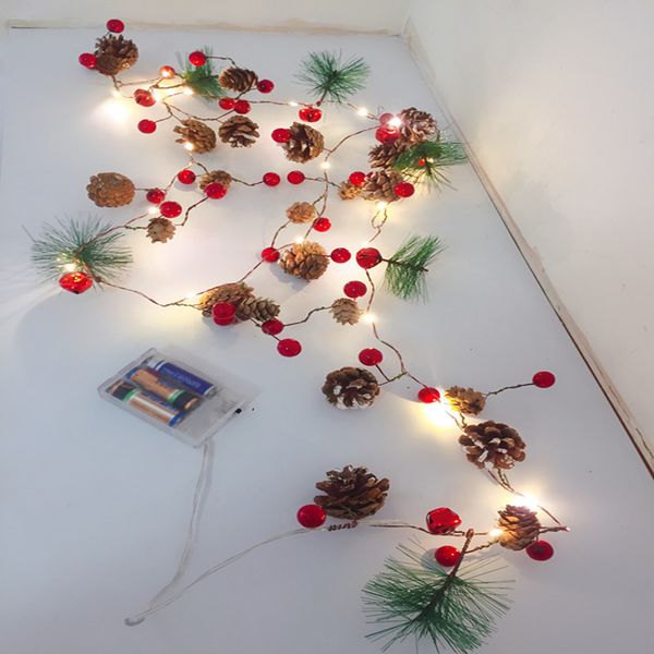 

christmas tree lights party led string light holiday garland home decor xmas cherry bell pine beads star led decoration