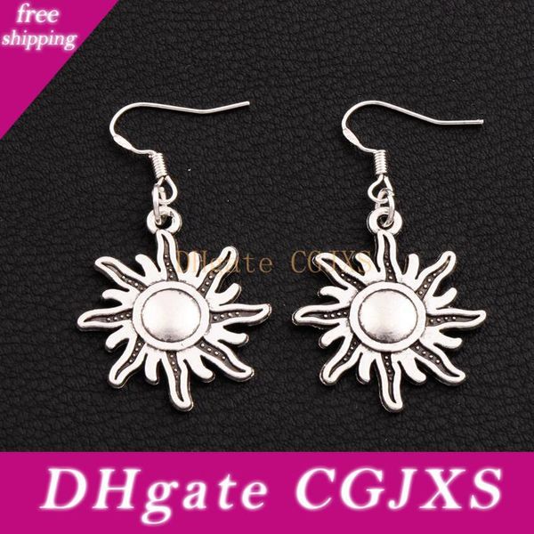 

sun earrings 925 silver fish ear hook 40pairs /lot antique silver chandelier e212 45 .5x24 .9mm