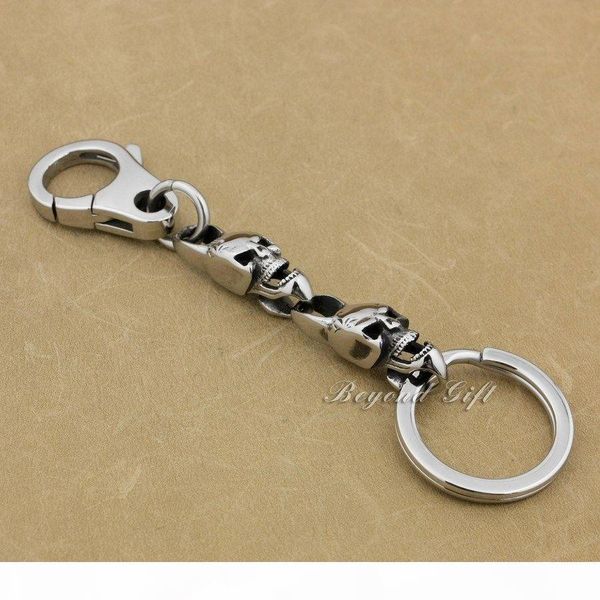 

316l из нержавеющей стали мужские черепа keyring байкер брелок 5t006kca punk ювелирные изделия, Slivery;golden