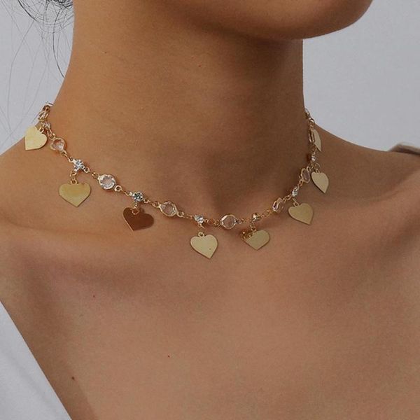 

chokers vintage simple tassel geometric short necklace collar fashion jewelry choker necklaces for women, Golden;silver