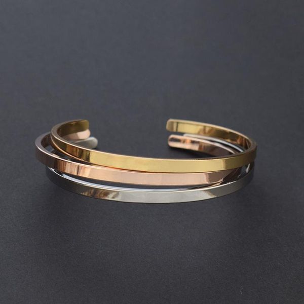 

simple and generous metal bracelet fashion men and women jewelry accessories for boyfriend girlfriend gift, Black